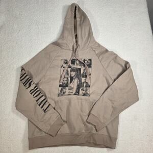 Taylor Swift The Eras Tour Pullover Graphic Hoodie Taupe Oversized Size XL